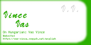 vince vas business card